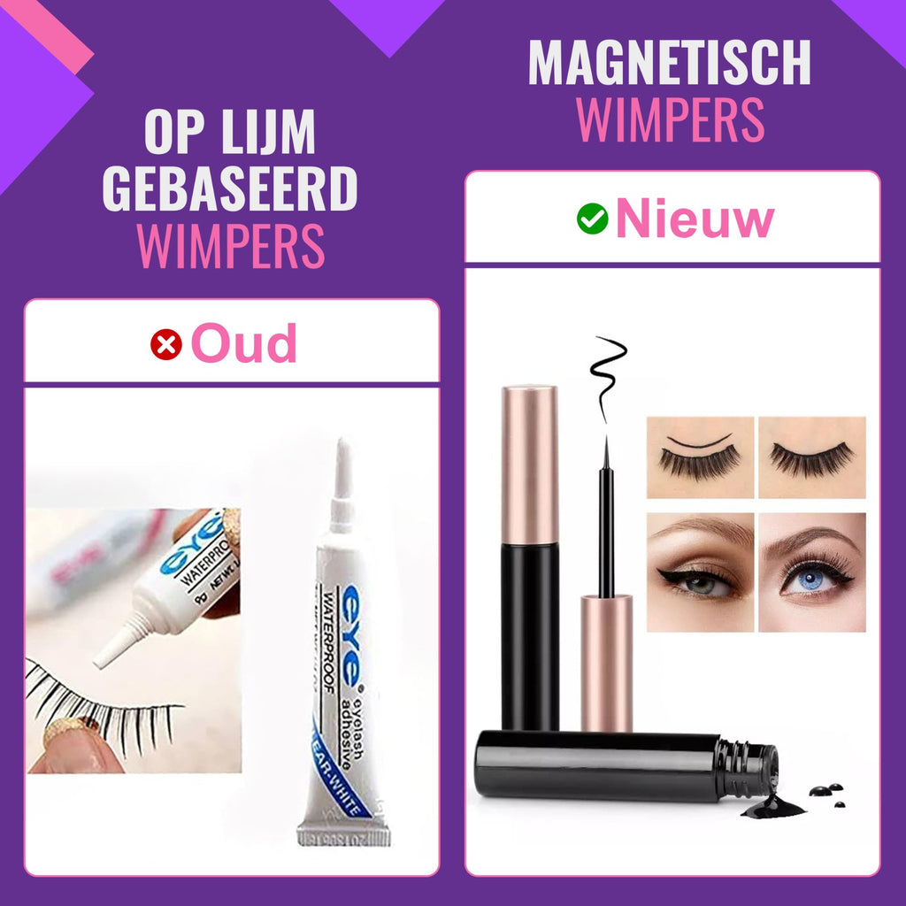 Wimperextensions (nepwimpers) met magnetische eyeliner
