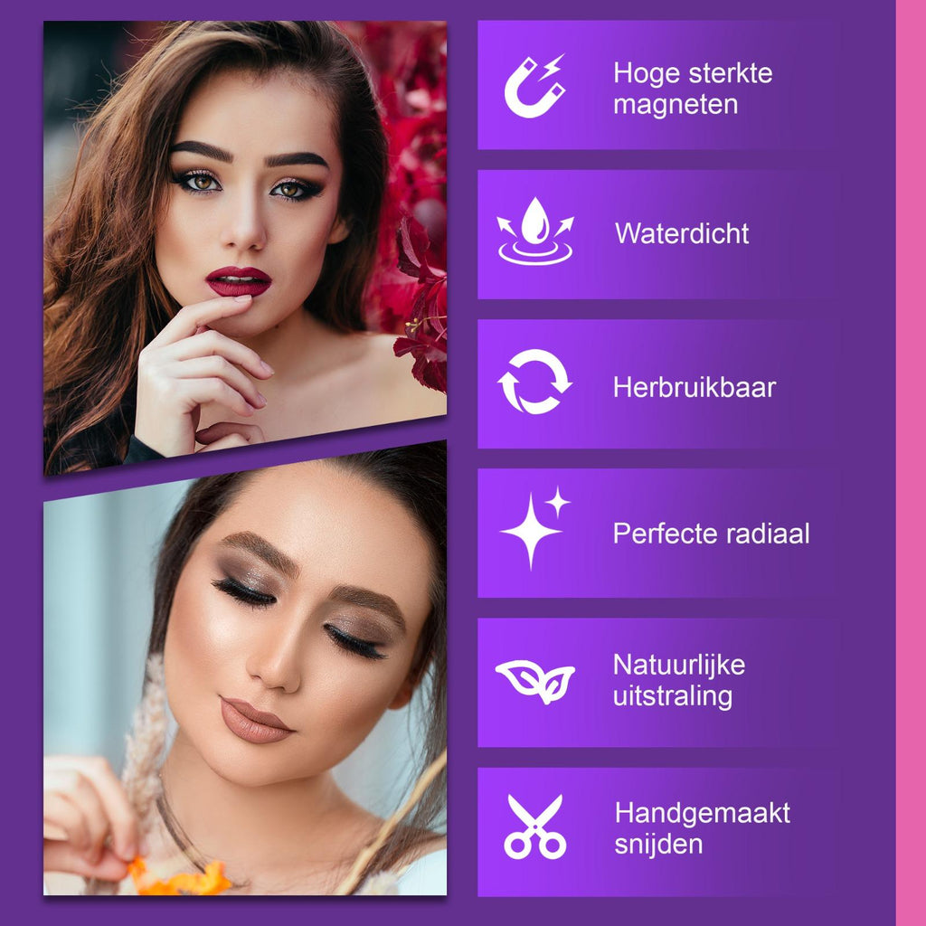Wimperextensions (nepwimpers) met magnetische eyeliner