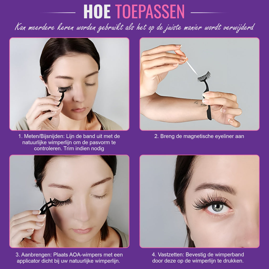 Wimperextensions (nepwimpers) met magnetische eyeliner