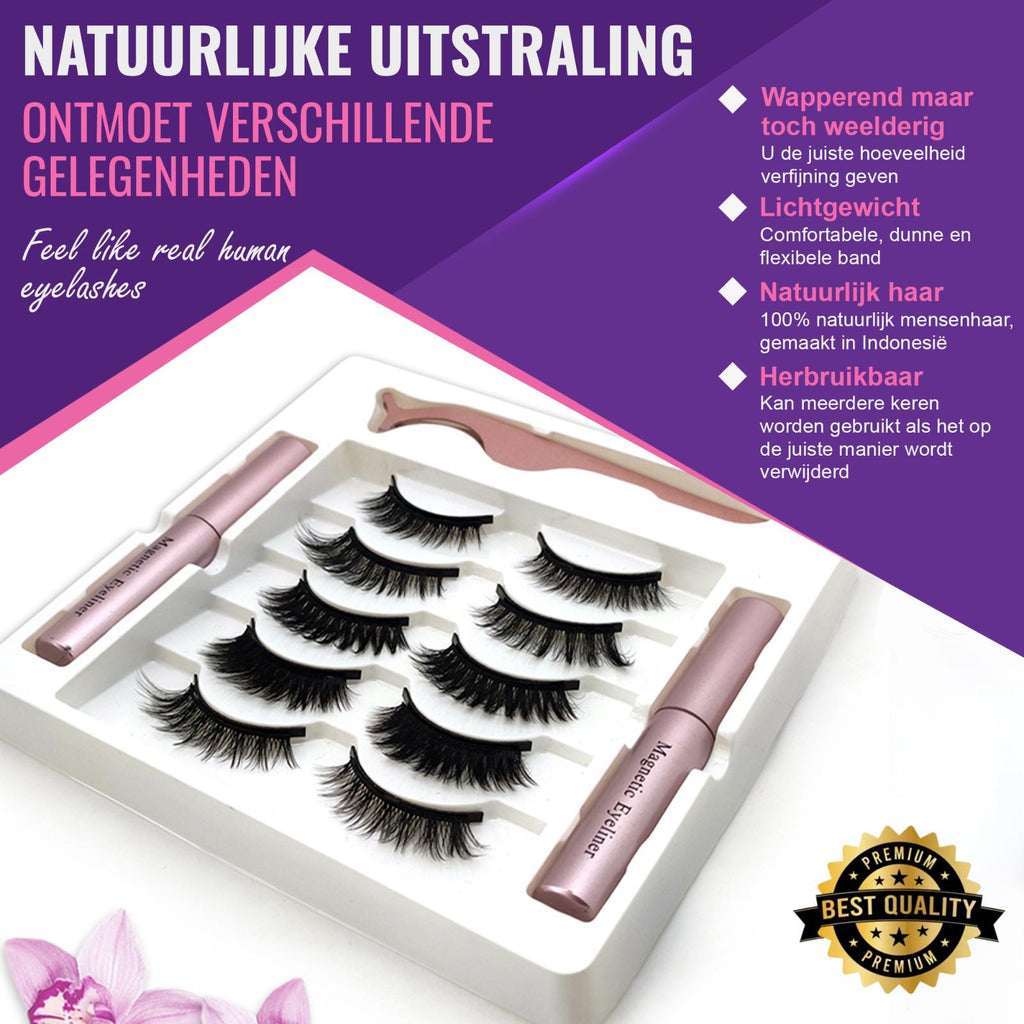 Wimperextensions (nepwimpers) met magnetische eyeliner