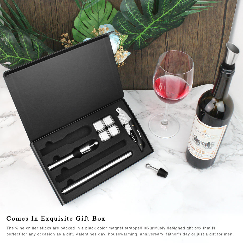 Exclusieve wijnkoeler 11-in-1 giftset